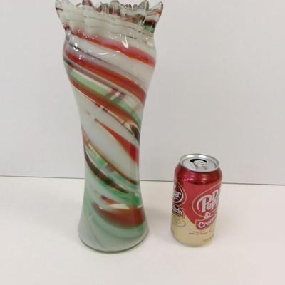 Swirl Glass Vase Approx 13" Tall #31