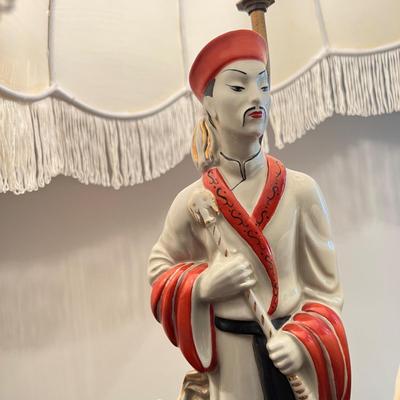 Vintage Pair of Porcelain Oriental Table Lamps