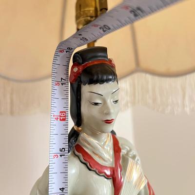 Vintage Pair of Porcelain Oriental Table Lamps