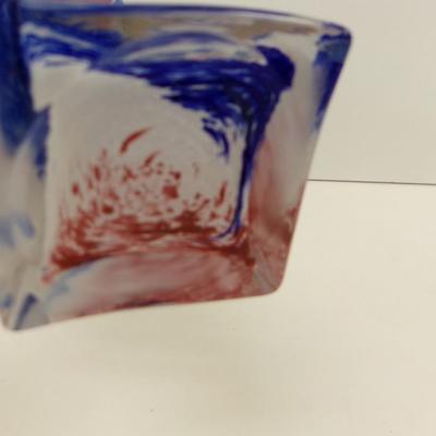 Vintage Lavorazione Italy Arte Murano Glass Perfume Bottle No Stopper Approx 7 1/2" Tall #33