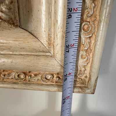 Large Ornate Solid Wood Frame w Antique Hand-Coloring Photo
