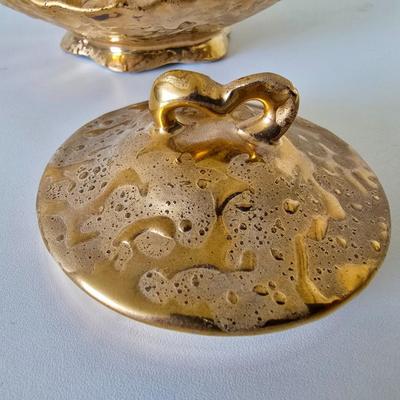 Dixon Art 22Kt Gold Glazed Teapot – Mid-Century Glam Collector's Piece