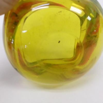 Vintage Venetian Murano Style Yellow Multi-Colored Ashtray #38