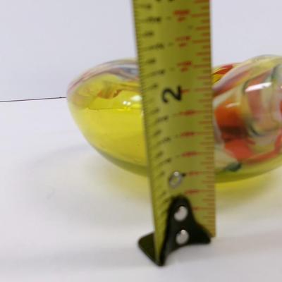 Vintage Venetian Murano Style Yellow Multi-Colored Ashtray #38