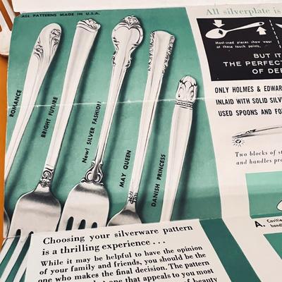 Vintage Holmes & Edwards Inlaid Silver Flatware 46 Pc Set "Youth" Pattern