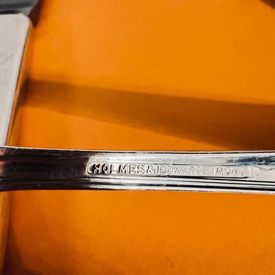 Vintage Holmes & Edwards Inlaid Silver Flatware 46 Pc Set "Youth" Pattern