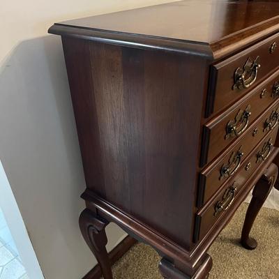 Queen Anne Style 4 Drawer Silver Chest