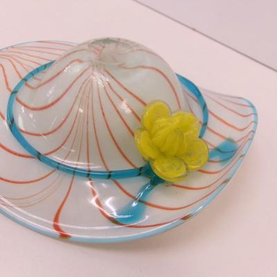 Glass Swirl With Flower Hat #39