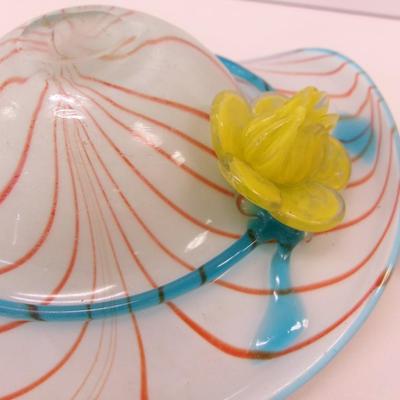 Glass Swirl With Flower Hat #39