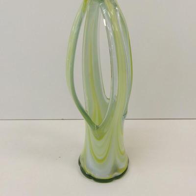 Hand Blown Swirl Glass Vase Approx 12" Tall #40