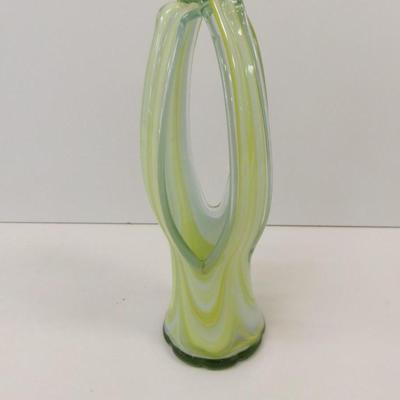 Hand Blown Swirl Glass Vase Approx 12" Tall #40