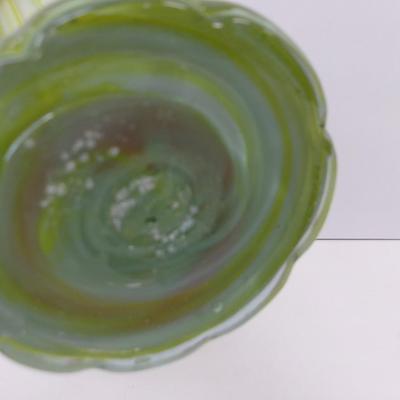 Hand Blown Swirl Glass Vase Approx 12" Tall #40