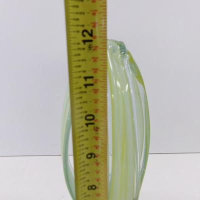 Hand Blown Swirl Glass Vase Approx 12" Tall #40