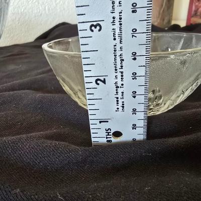 Vintage Glass Party Sets – "Rose dip bowl + "Casandra" Bowl w/ Pasari Liva Pressed Clear Mug Roses Frosted Indonesia Mugs