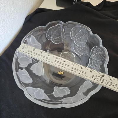 Vintage Glass Party Sets – "Rose dip bowl + "Casandra" Bowl w/ Pasari Liva Pressed Clear Mug Roses Frosted Indonesia Mugs