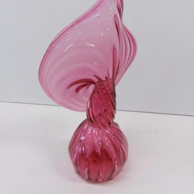 Fenton Cranberry Hand Blown Glass Vase #41