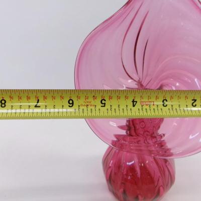 Fenton Cranberry Hand Blown Glass Vase #41
