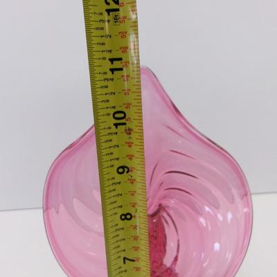 Fenton Cranberry Hand Blown Glass Vase #41