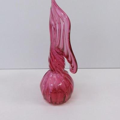 Fenton Cranberry Hand Blown Glass Vase #41