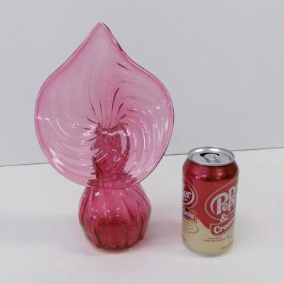 Fenton Cranberry Hand Blown Glass Vase #41