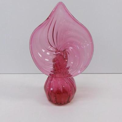 Fenton Cranberry Hand Blown Glass Vase #41