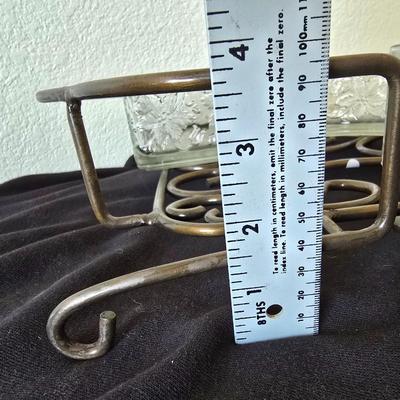 1980's Princess House® #593 FANTASIA® 7-Piece Chip & Dip Set includes 2-piece Metal Holder with 4 Princess House Fantasia...