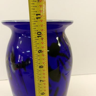Vintage Murano Style Cased Vase 10 3/4" Tall