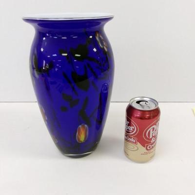 Vintage Murano Style Cased Vase 10 3/4" Tall