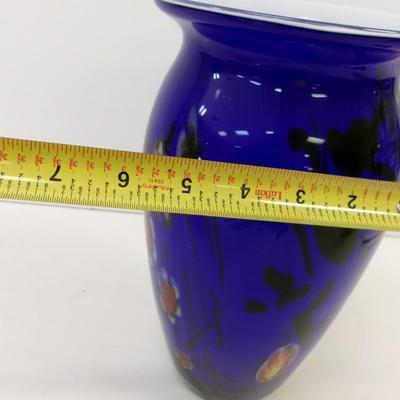 Vintage Murano Style Cased Vase 10 3/4" Tall
