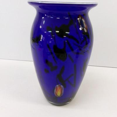 Vintage Murano Style Cased Vase 10 3/4" Tall
