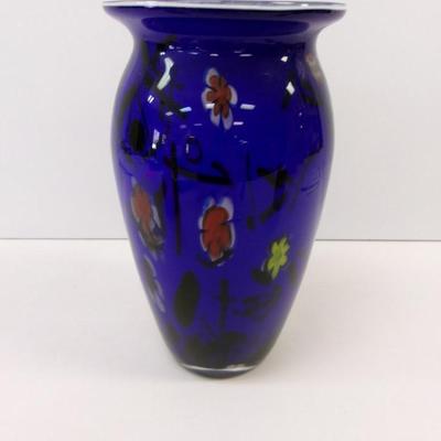 Vintage Murano Style Cased Vase 10 3/4" Tall