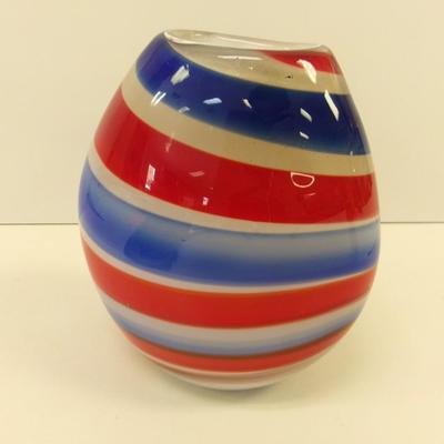 Murano Style Oval Fishbowl Hand Blown Glass #43