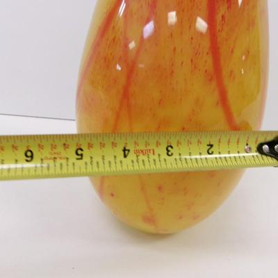 Vintage Yellow & Red Vase Approx 11 1/2" Tall