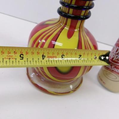 Vintage Long Neck Multi Colored Vase Approx 18" Tall #45