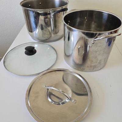 Heavy-Duty Stainless Steel Stock Pot Set – 2 Pots + Lids