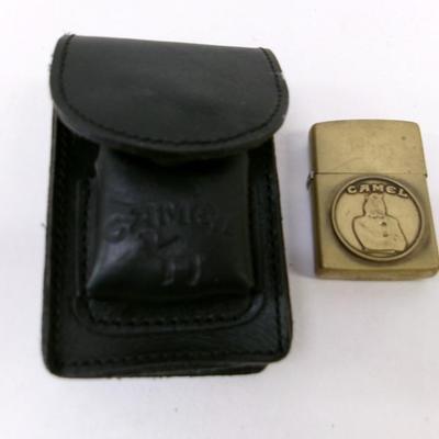 Zippo Camel Brass Lighter & Holder Case #1
