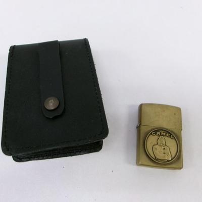 Zippo Camel Brass Lighter & Holder Case #1