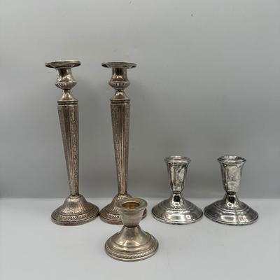 Weighted Sterling Silver Candlestick Holders (See Details)
