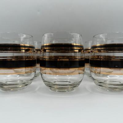 Georges Briard Mid-Century Double Old Fashioned Roly Poly Glasses