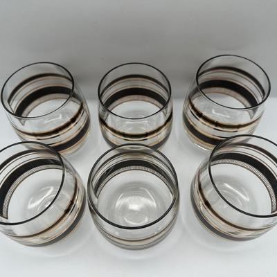 Georges Briard Mid-Century Double Old Fashioned Roly Poly Glasses