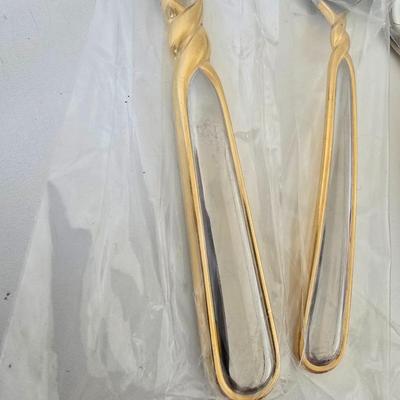 Mikasa “Pirouette” Flatware – Gold Accent (5-Piece Set) Buy 1 or buy 14 - you choose how many sets to purchase