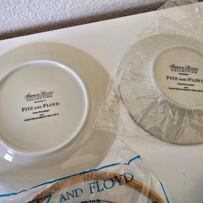 Fitz & Floyd Fine China – Gold Encrusted Rim Set (Several New in Original Packaging) Replacement plates set