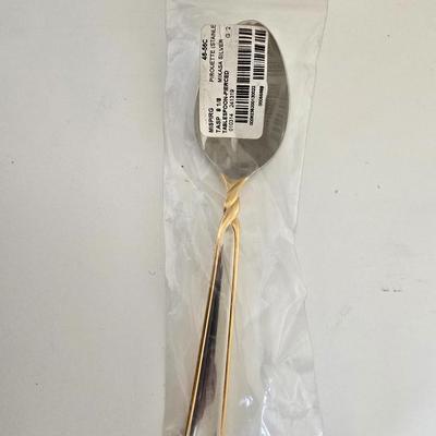 Mikasa Pirouette stainless Gold Accented Serving Utensils – Set of 3 (New in Packaging)