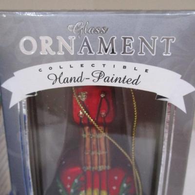 Elegant Christmas Ornaments Hand Painted Glass Lot 4