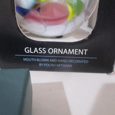 Elegant Christmas Ornaments Hand Painted Glass Lot 4