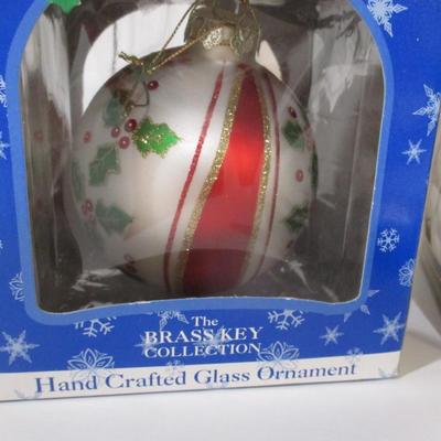 Elegant Christmas Ornaments Hand Painted Glass Lot 4