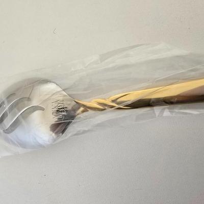 Mikasa Gold Accented Stainless Steel Serving Set – 4-Piece Collection (New in Packaging)