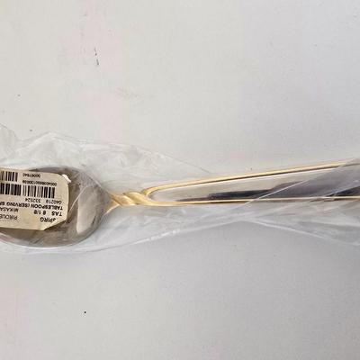 Mikasa Gold Accented Stainless Steel Serving Set – 4-Piece Collection (New in Packaging)