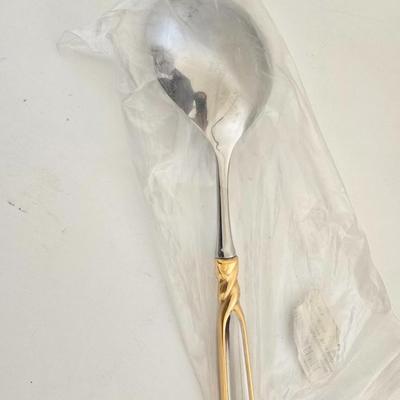 Mikasa Pirouette Gold Accented Serving Utensils – Set of 3 (New in Packaging)