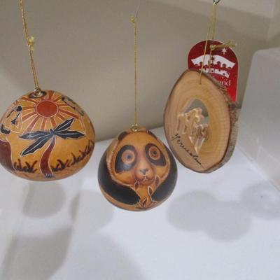 Wooden Holiday Ornaments Lot 6